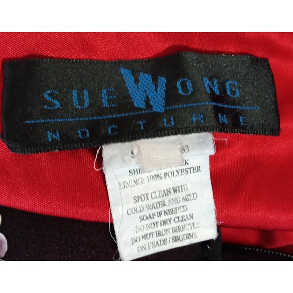 SOLD!!!  Sue Wong Vintage Silk Black Pink Beaded Sequin Slip Dress - Picture 7 of 9